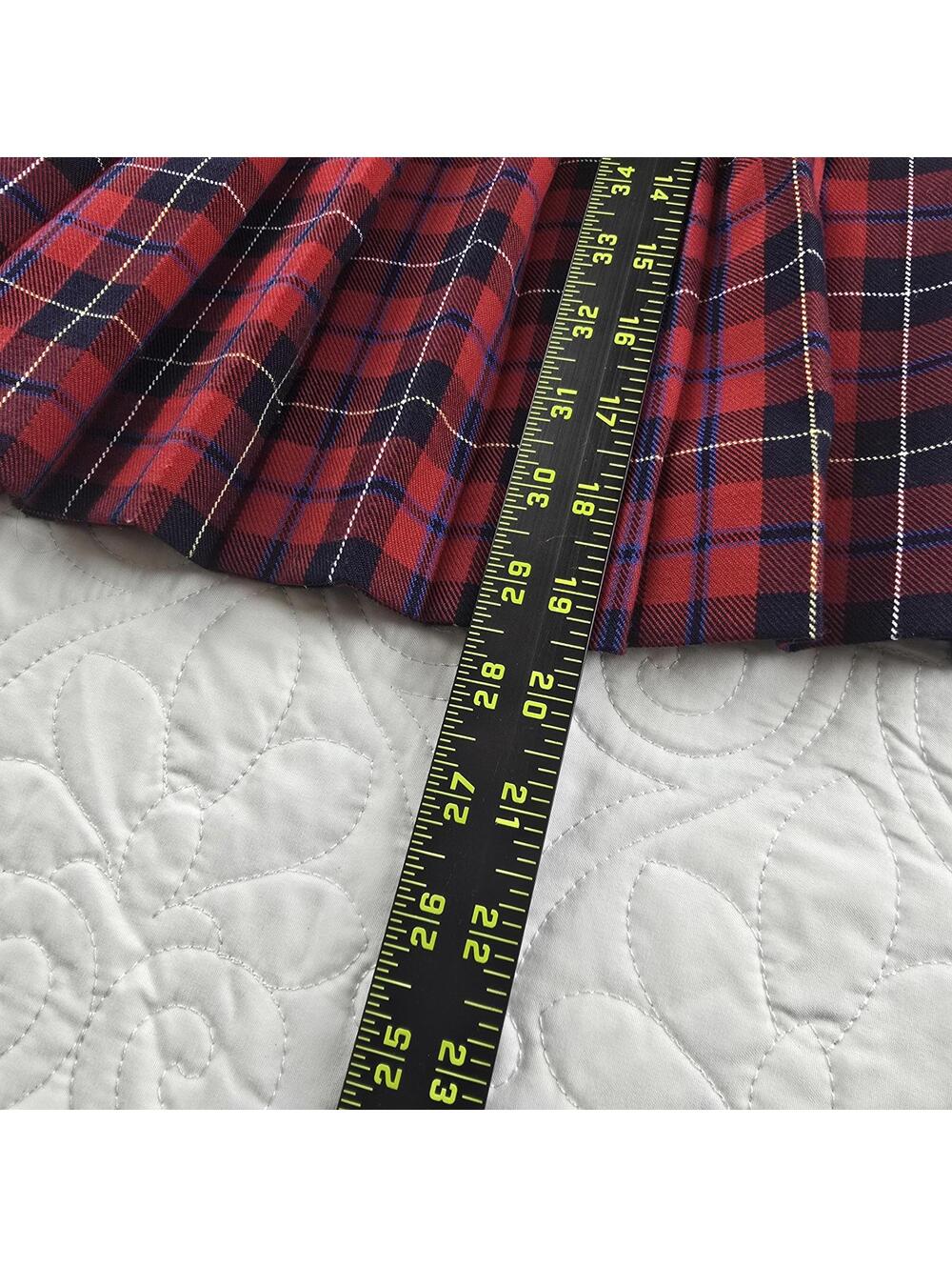 Liz Claiborn Plaid Pleated Skirt Red Blue Preppy School girl Academia Size 8 P - Picture 5 of 6